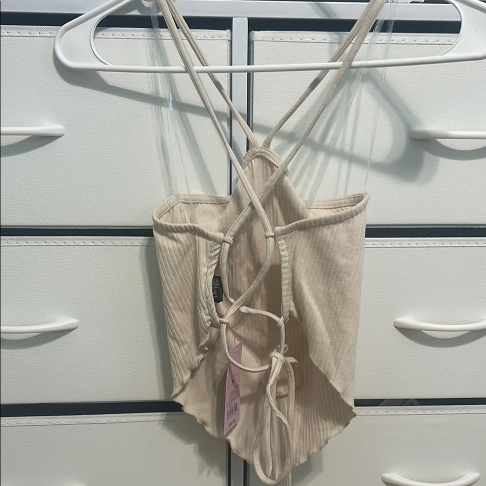 Wild Fable Beige Ribbed Tank Top - Picture 2 of 2